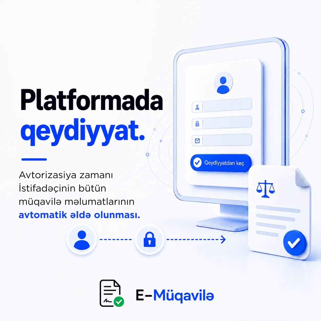 E-Müqavilə üçün sosial şəbəkə postu — platformada qeydiyyat