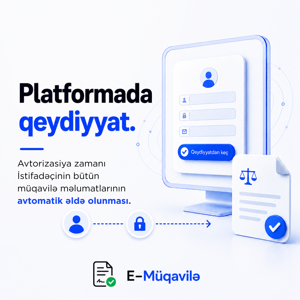 E-Müqavilə üçün sosial şəbəkə postu — platformada qeydiyyat